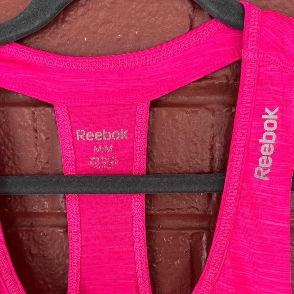 Reebok Women's Hot Pink Racerback Athletic Tank Top - Picture 2 of 4